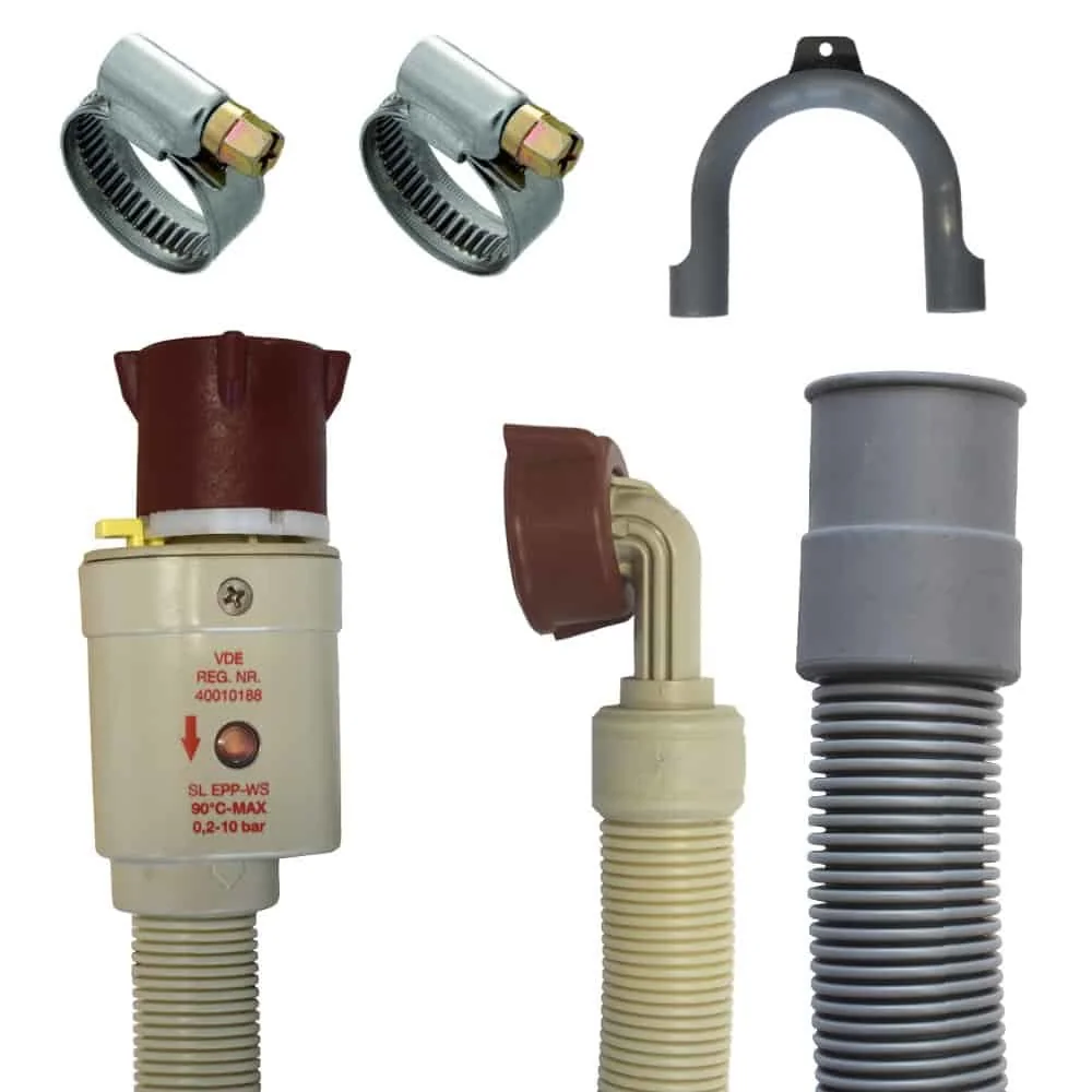"3m Schlauch Anschluss Set (Aquastop+Ablaufschlauch+2Schellen) image"