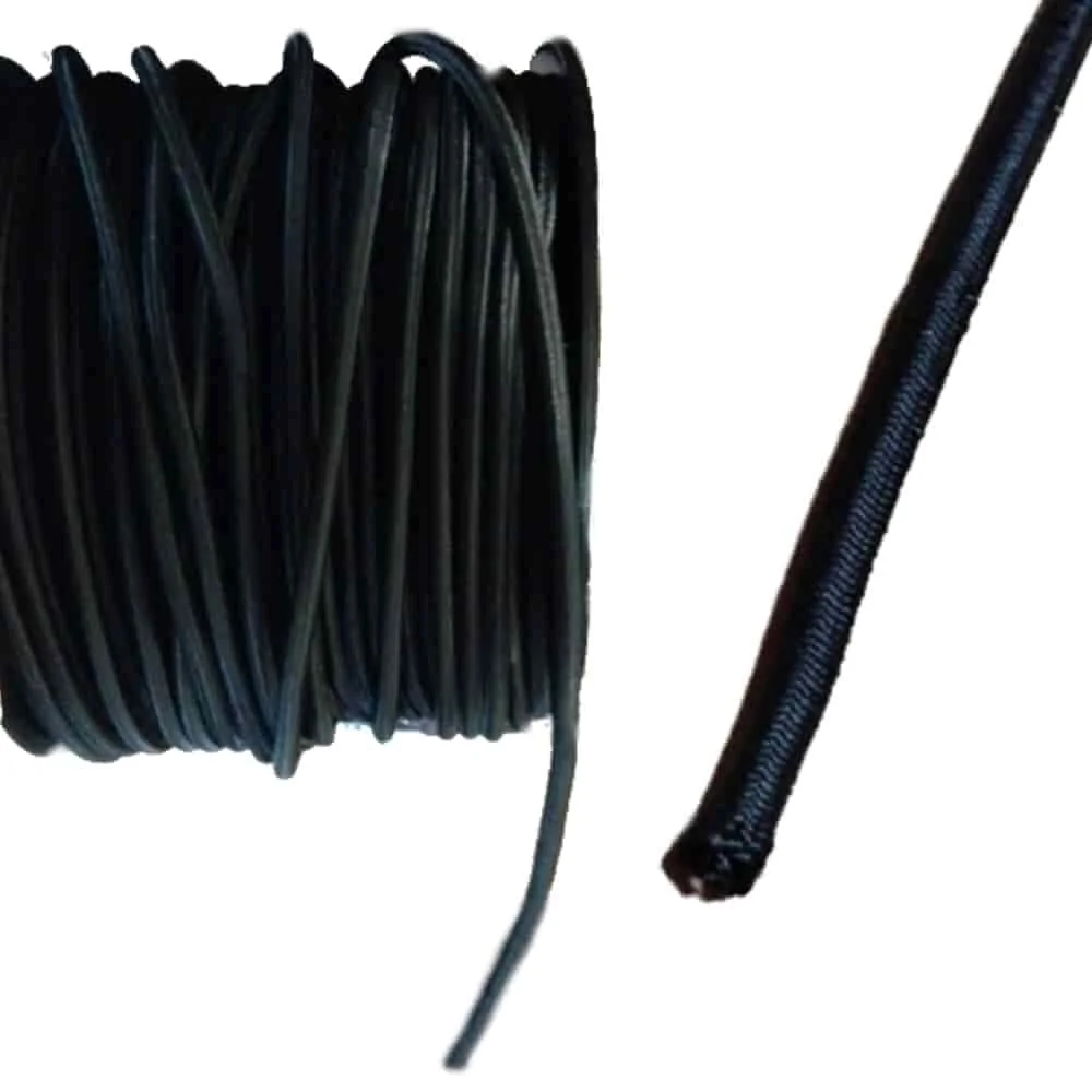 "Expanderseil 10mm, Schwarz, 40 Meter, Gummiseil Meterware, Abdeckplane befestigen image"
