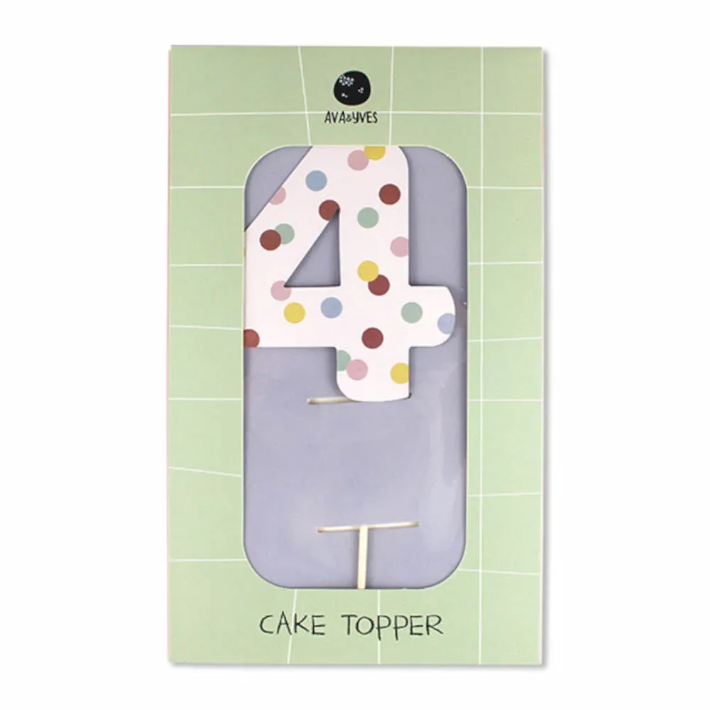"Ava & Yves Cake Topper Zahl "4" image"
