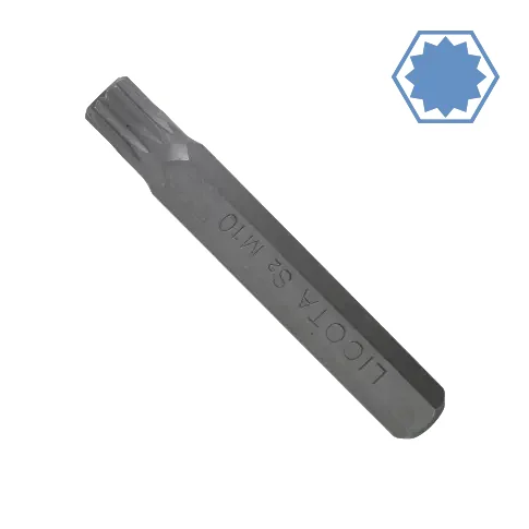 Spline Bit M8, Vielzahn Bit, 10mm Hex, 75mm, S2 Stahl
