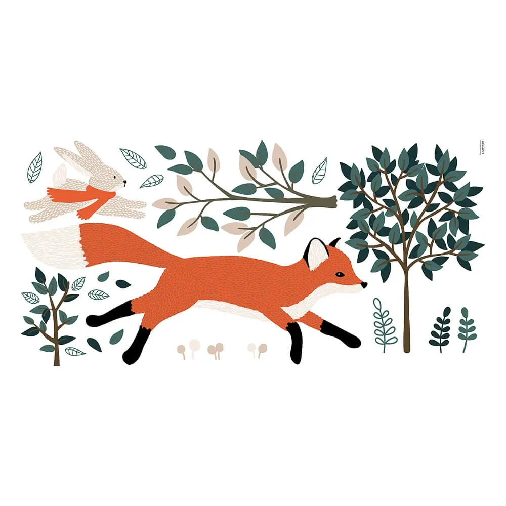 "Lilipinso Wandsticker XL Fuchs und Hase im Wald image"
