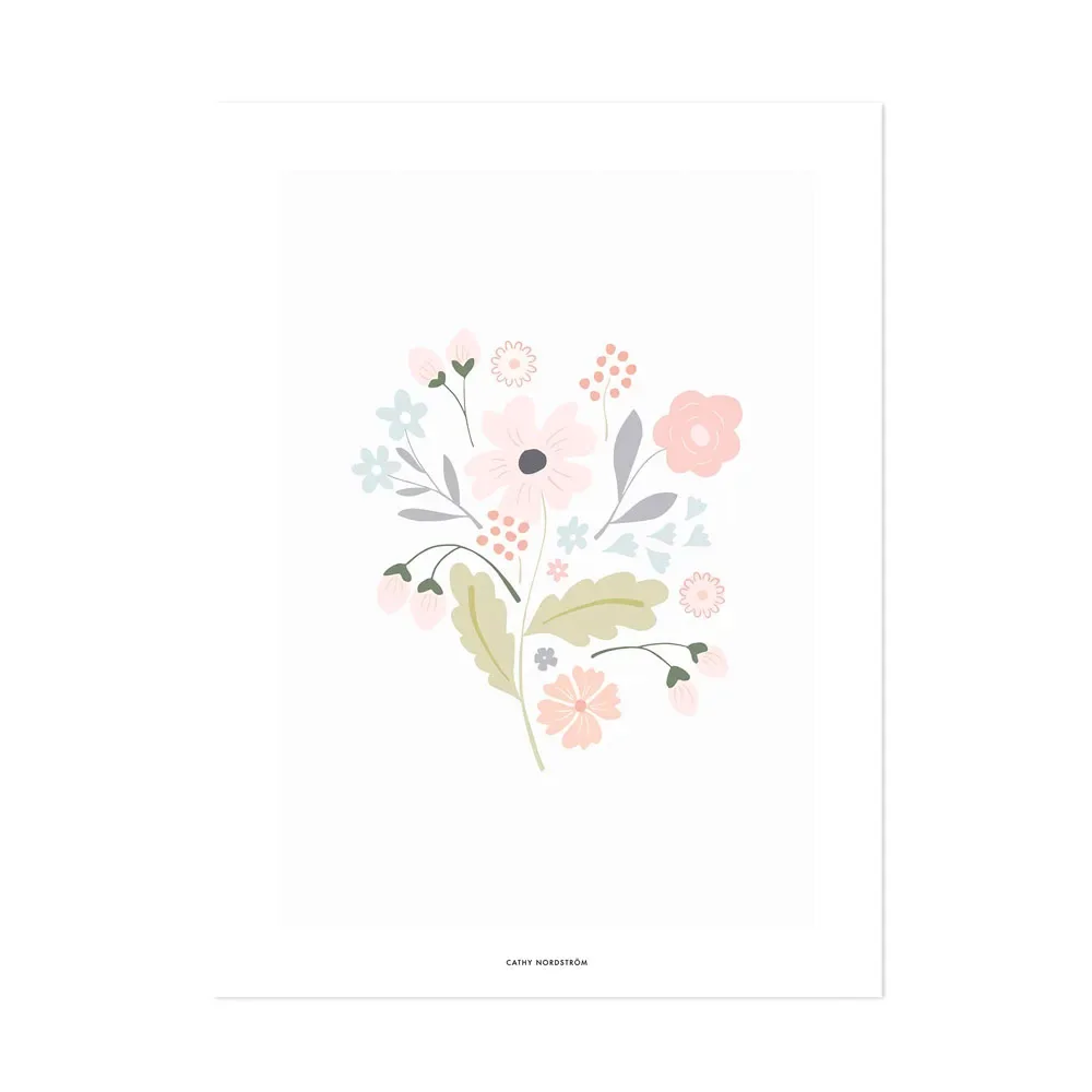 Lilipinso pink pastel flower poster
