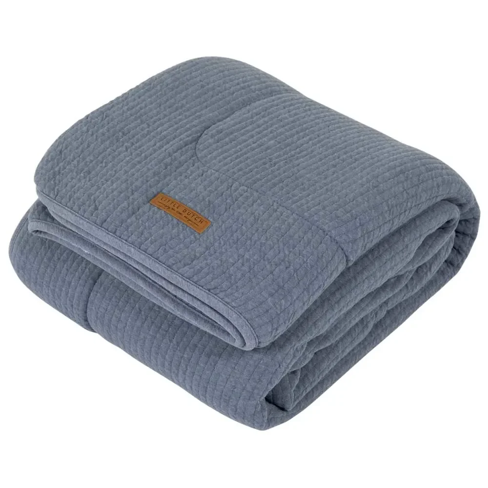 Little Dutch Baby Kuscheldecke uni blau Pure Blue