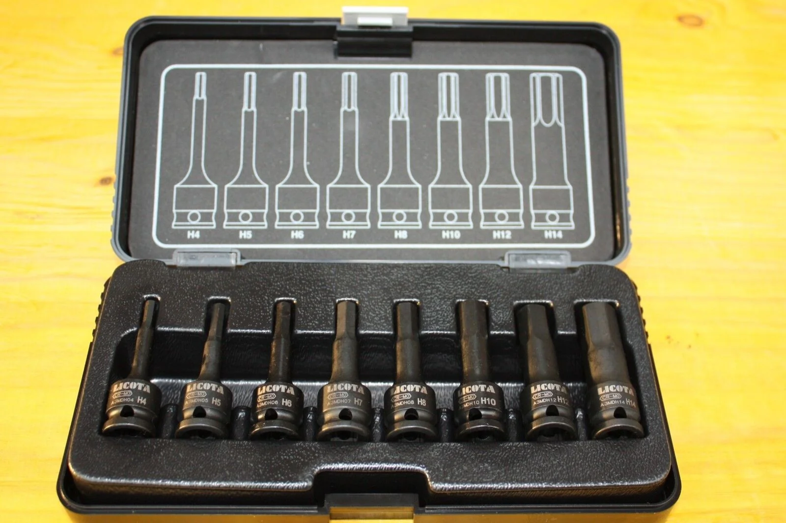 "Innensechskant Nuss Set, Schlagschrauber Nüsse, 3/8 Zoll, H4-H14, 8-teilig, Cr-Mo image"