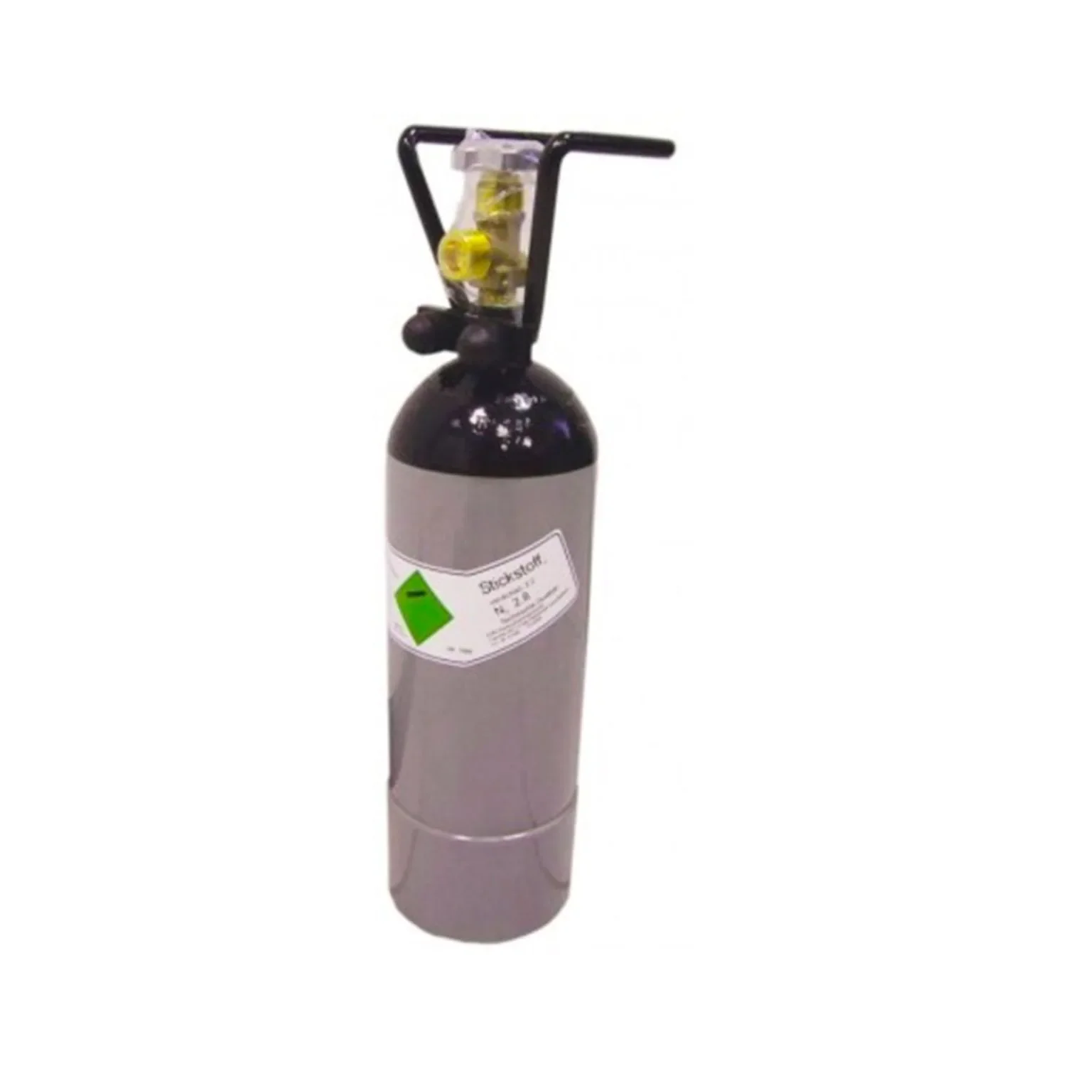 "ich-zapfe Stickstoff Flasche 2l mit Flaschencage - Flasche mit Zwei Litern Stickstoff in Lebensmittelqualität zum Zapfen von Stout Bieren mit dafür geeigneten Bier Zapfanlage image"
