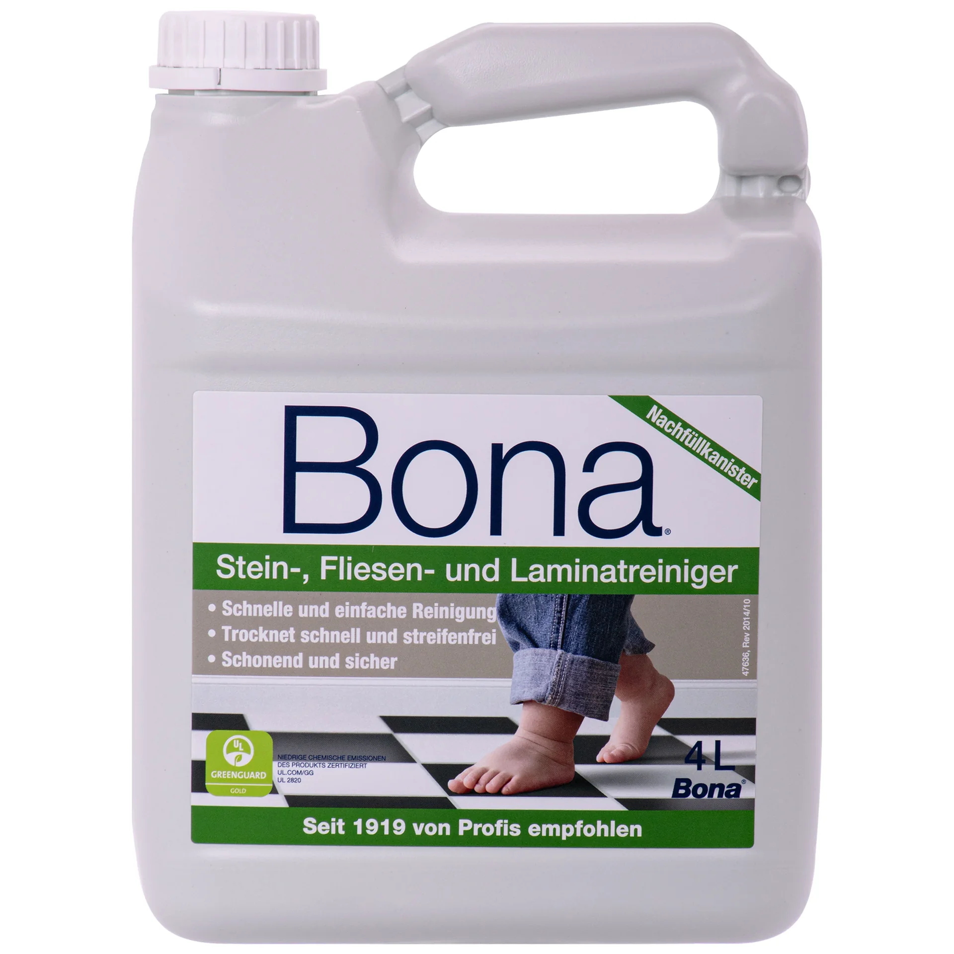 "BONA Reiniger 4 Liter Stein- Fliesen - und Laminat Nachfüllkanister für Spray Mopp image"