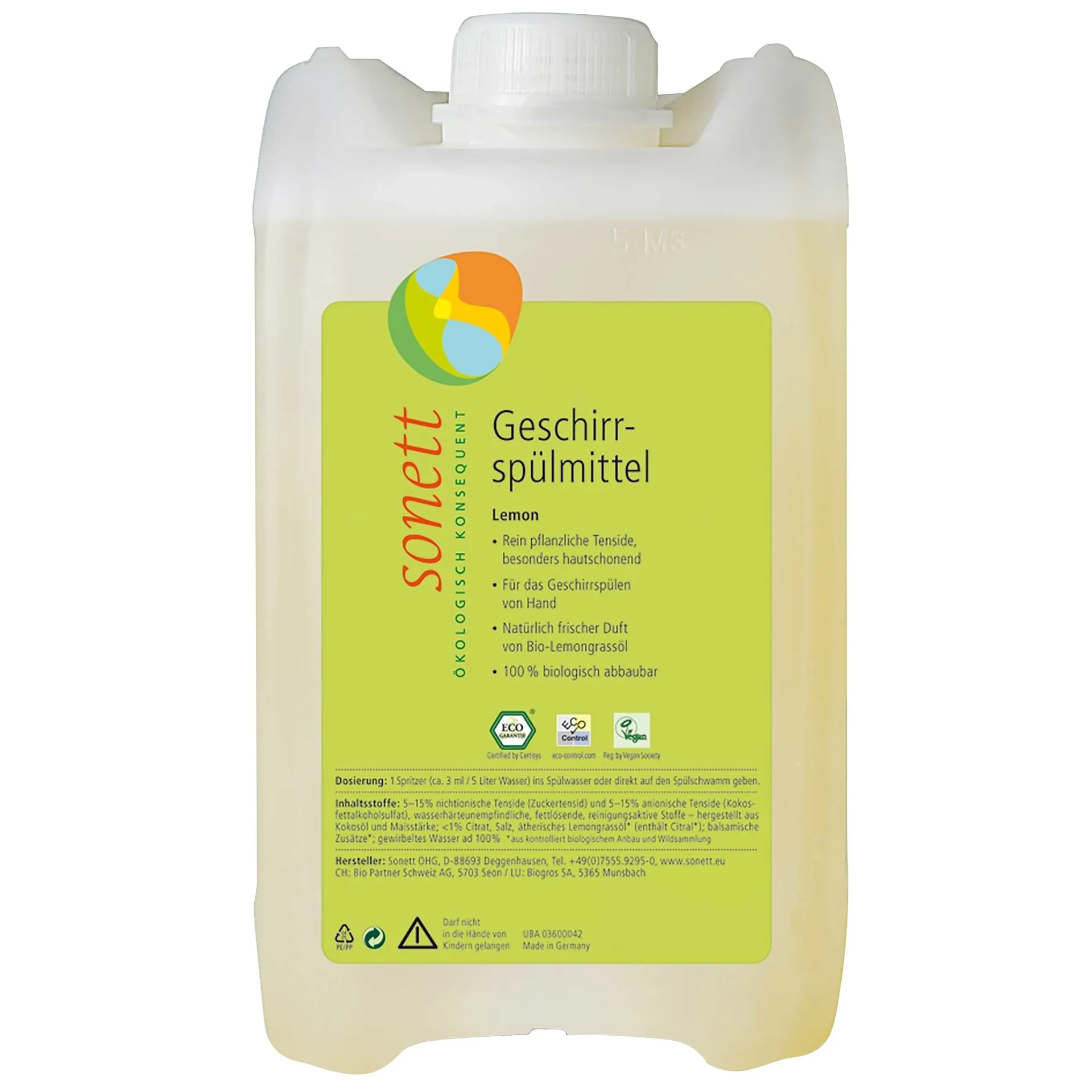"SONETT Geschirrspülmittel LEMON 5 Liter image"