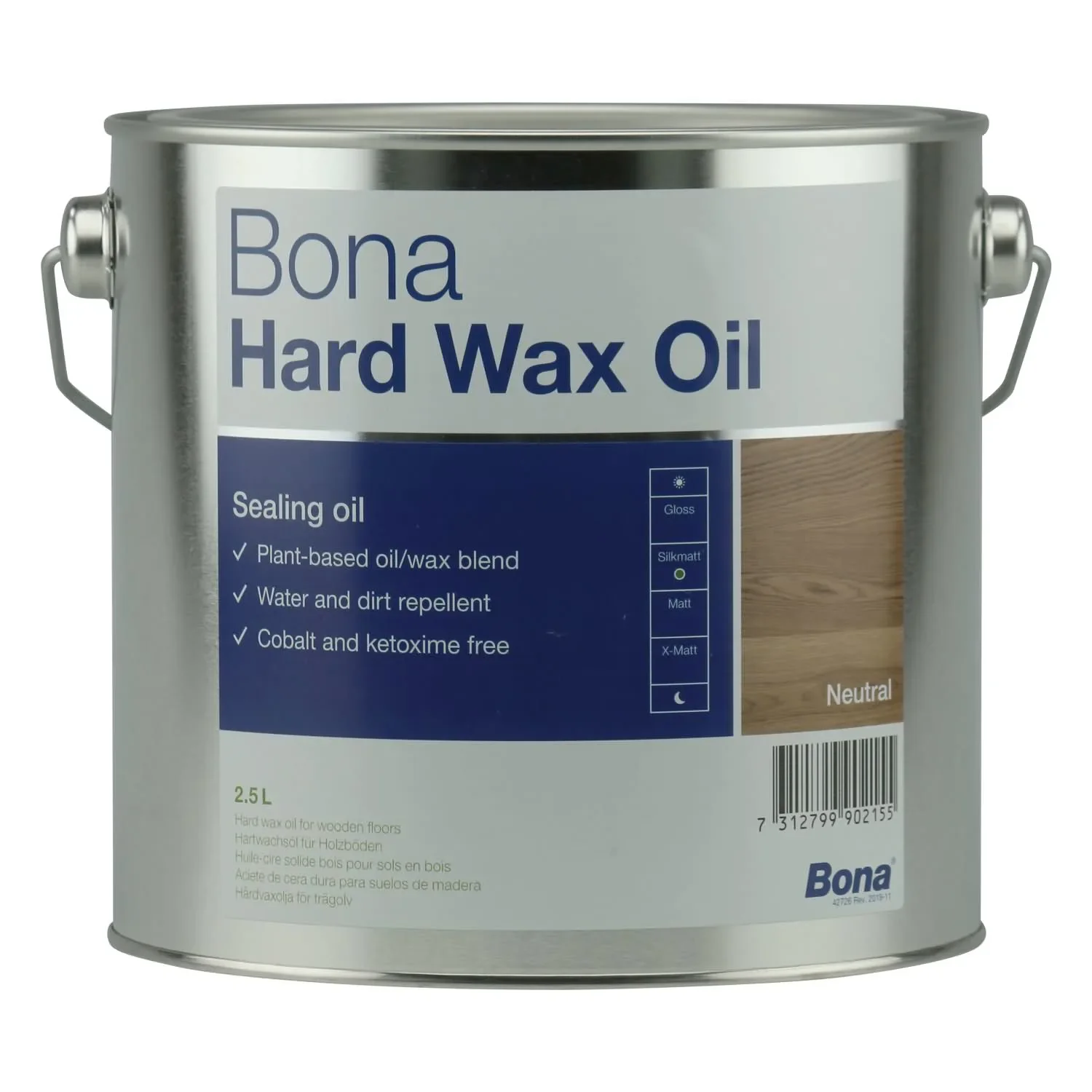 "BONA Hardwax Oil matt 2,5 Liter für Holzböden im Innenbereich image"