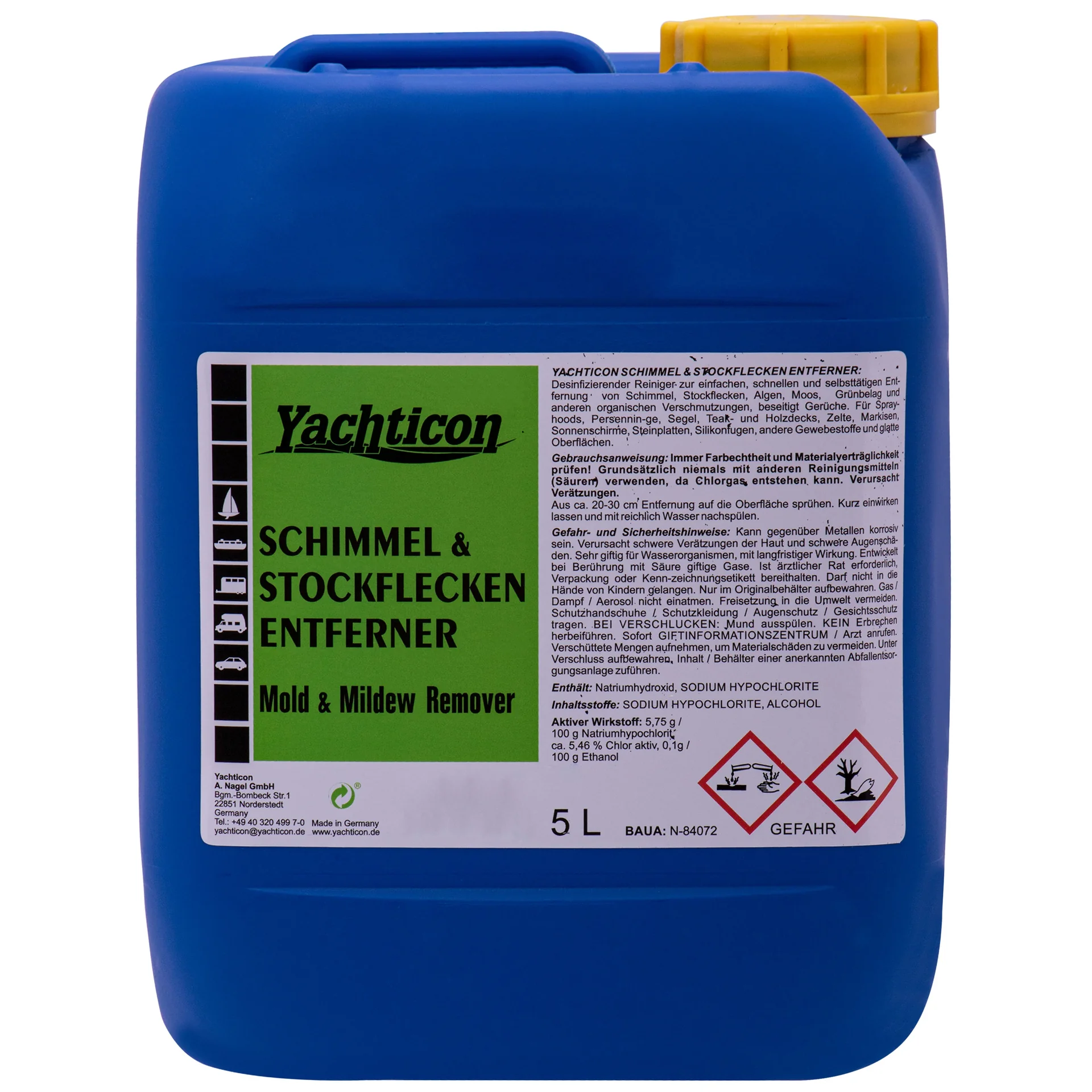 "YACHTICON Schimmelentferner & Stockflecken Reiniger 5 Liter image"