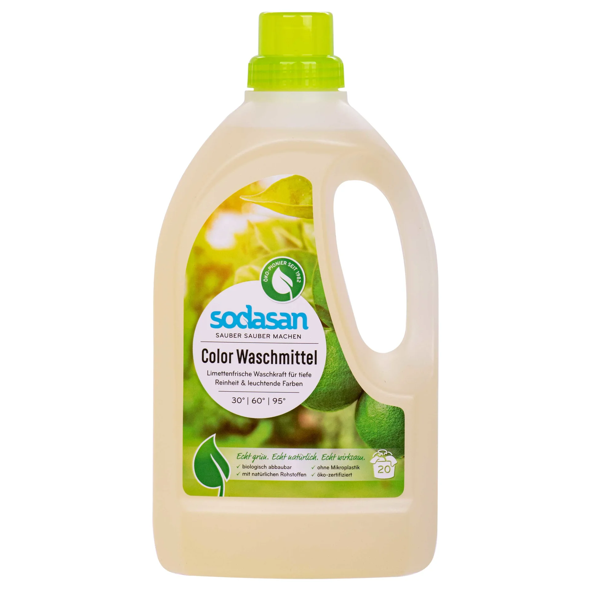 "SODASAN COLOR Flüssigwaschmittel Limette 1,5 Liter image"