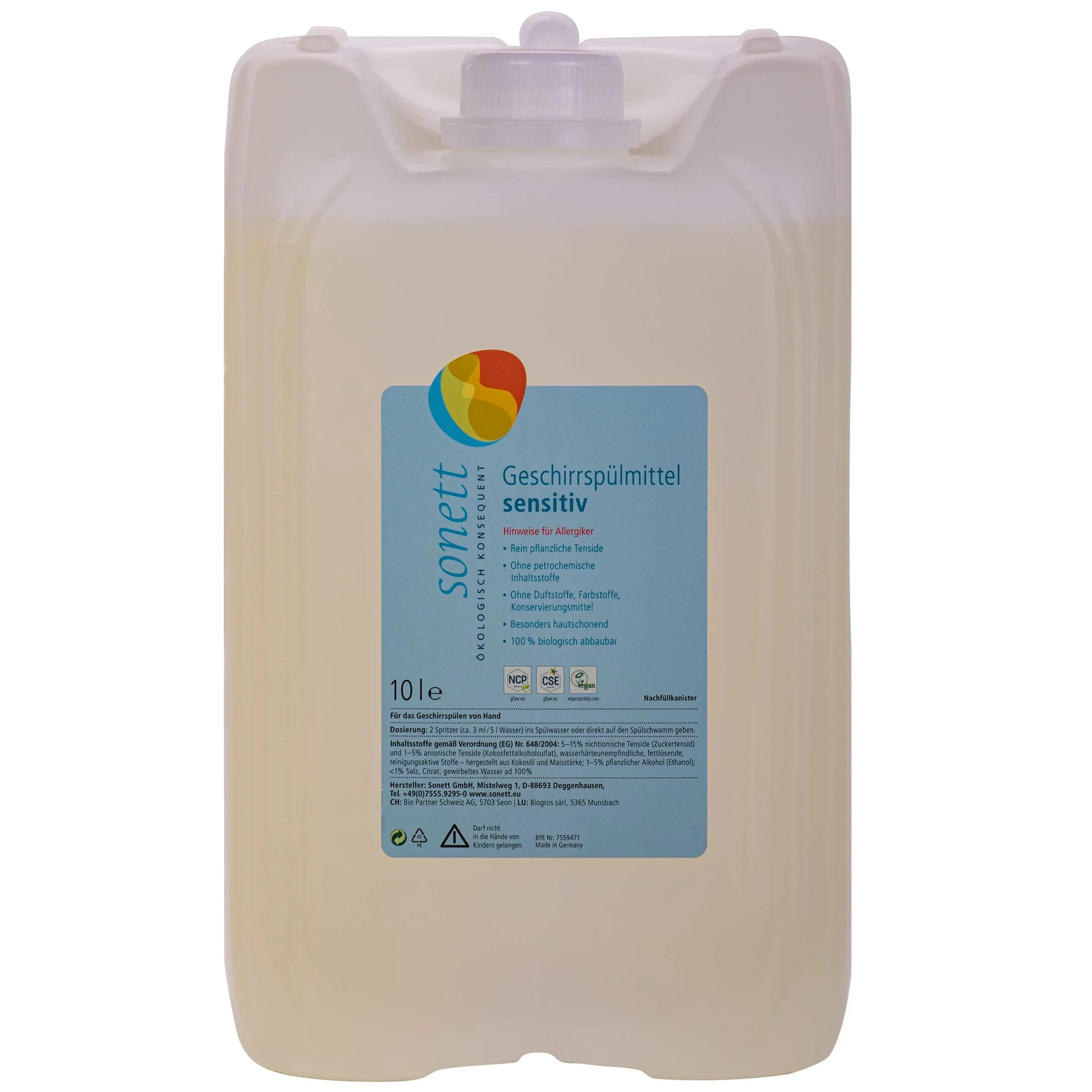 "SONETT Geschirrspülmittel SENSITIV 10 Liter image"