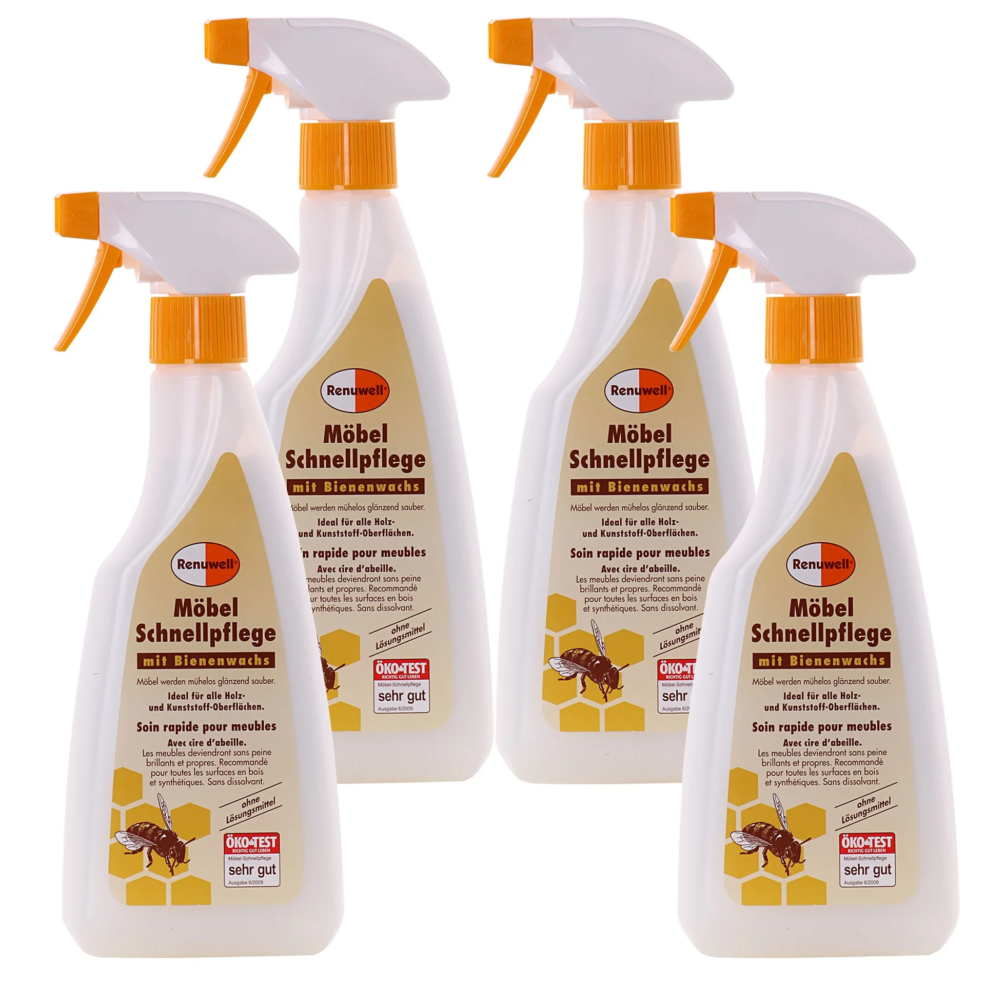 RENUWELL Möbel Schnellpflege 500 ml x 4 Flaschen