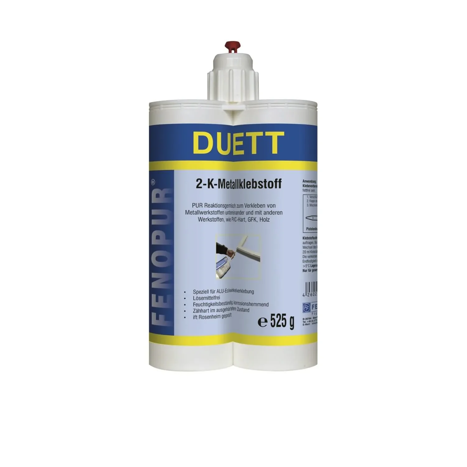 "FENOPLAST Fenopur 2-K PU-Klebstoff Duett auf PU Basis 525g schwarz image"