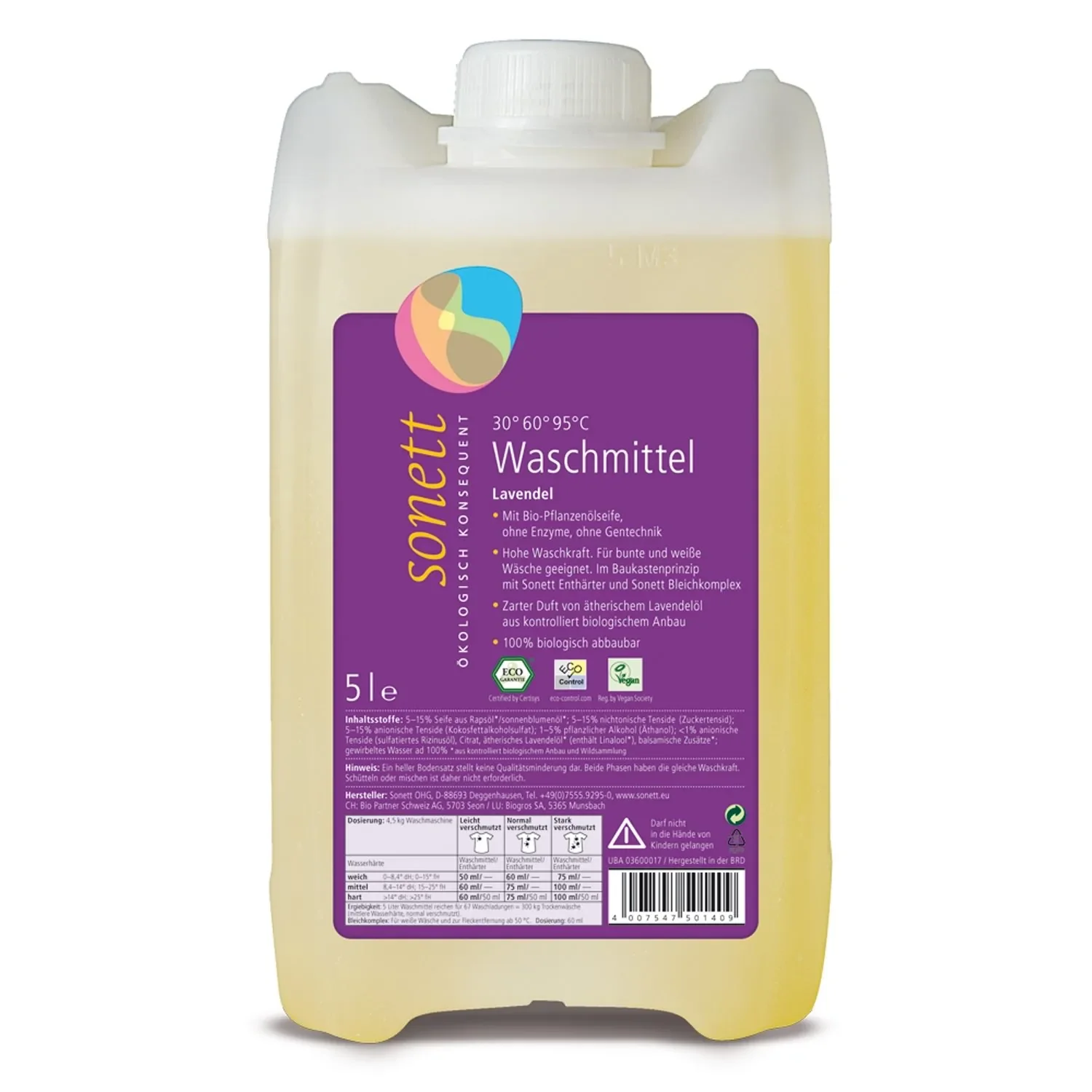 "SONETT Waschmittel flüssig Lavendel 5 Liter image"