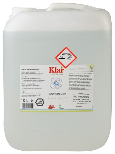 KLAR Badreiniger parfümfrei 10 Liter