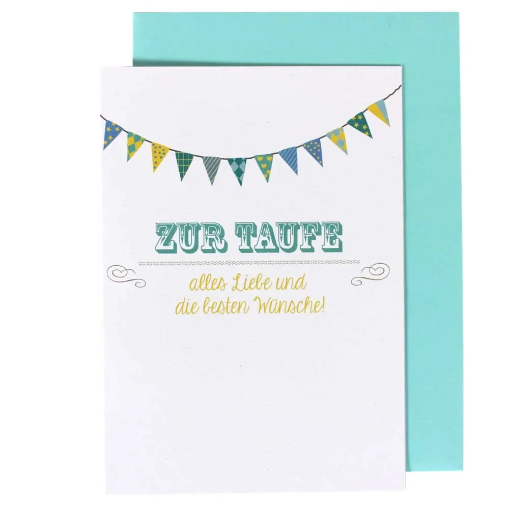 Ava & Yves Glückwunsch Karte zur Taufe Schiffchen