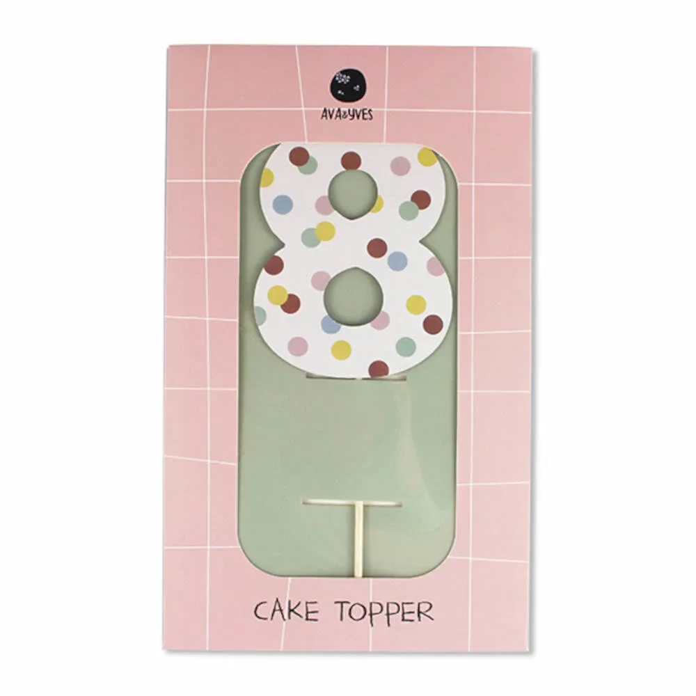 "Ava & Yves Cake Topper Zahl "8" image"