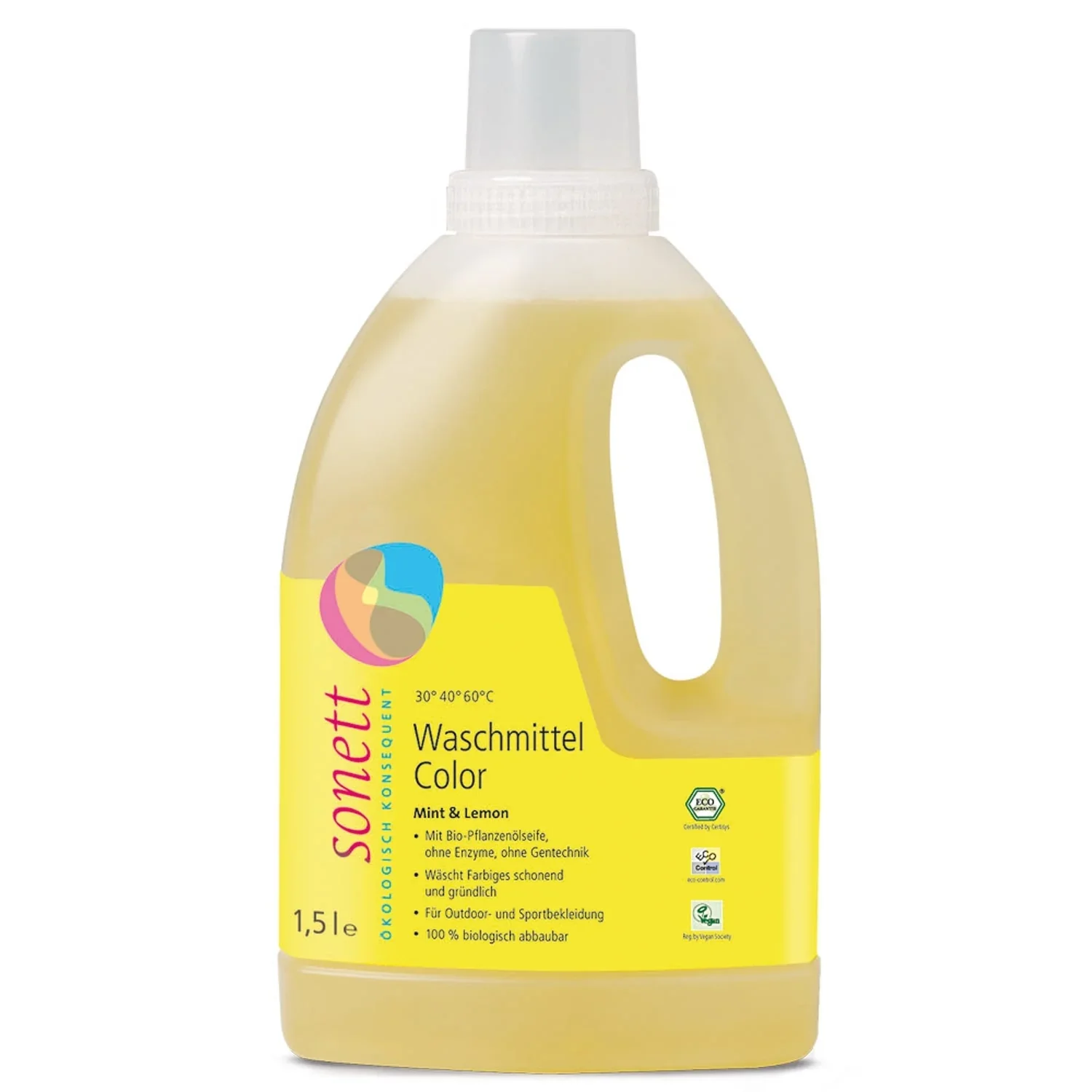 "SONETT Waschmittel color Mint & Lemon flüssig 1,5 Liter image"
