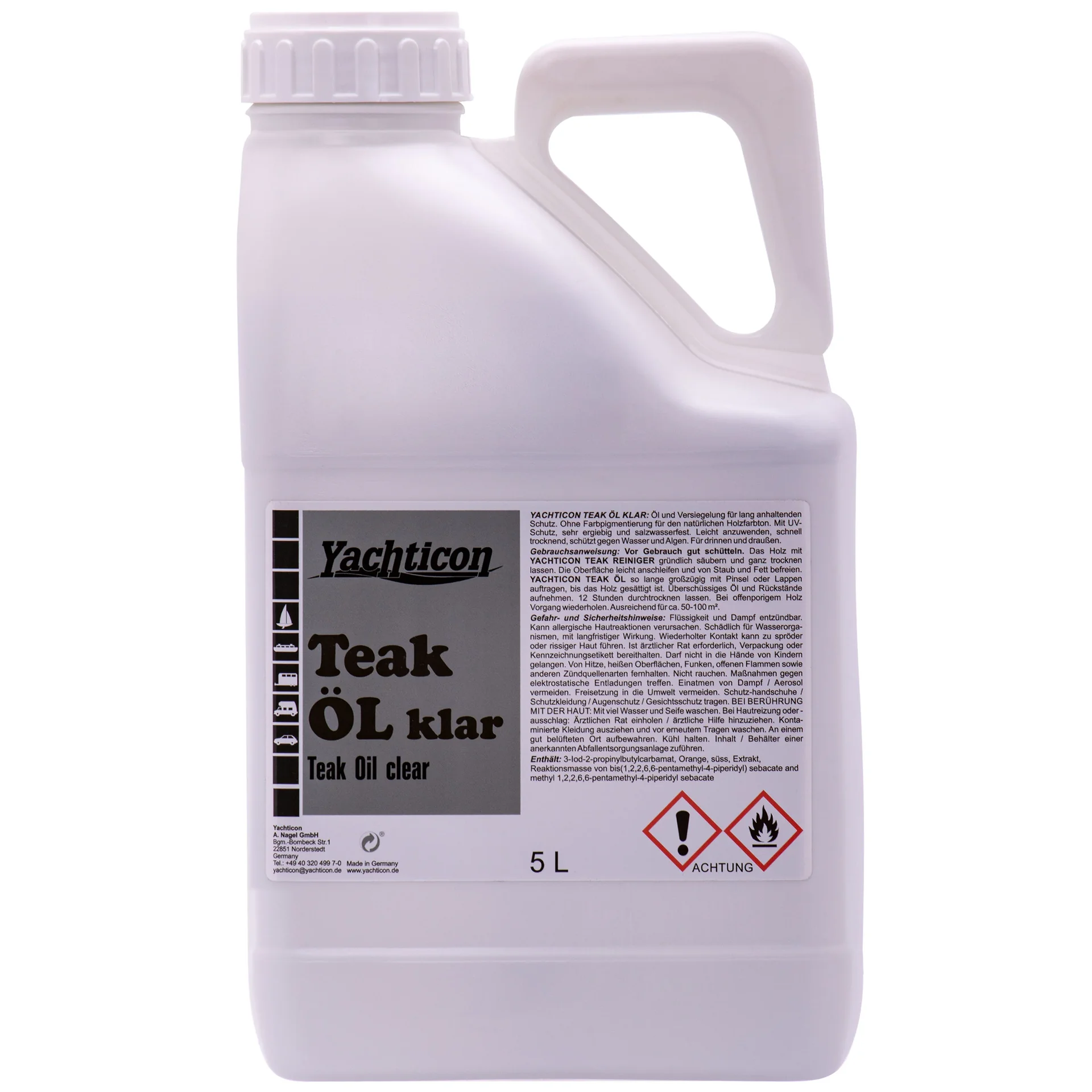 "YACHTICON Teak Öl Klar 5 Liter image"