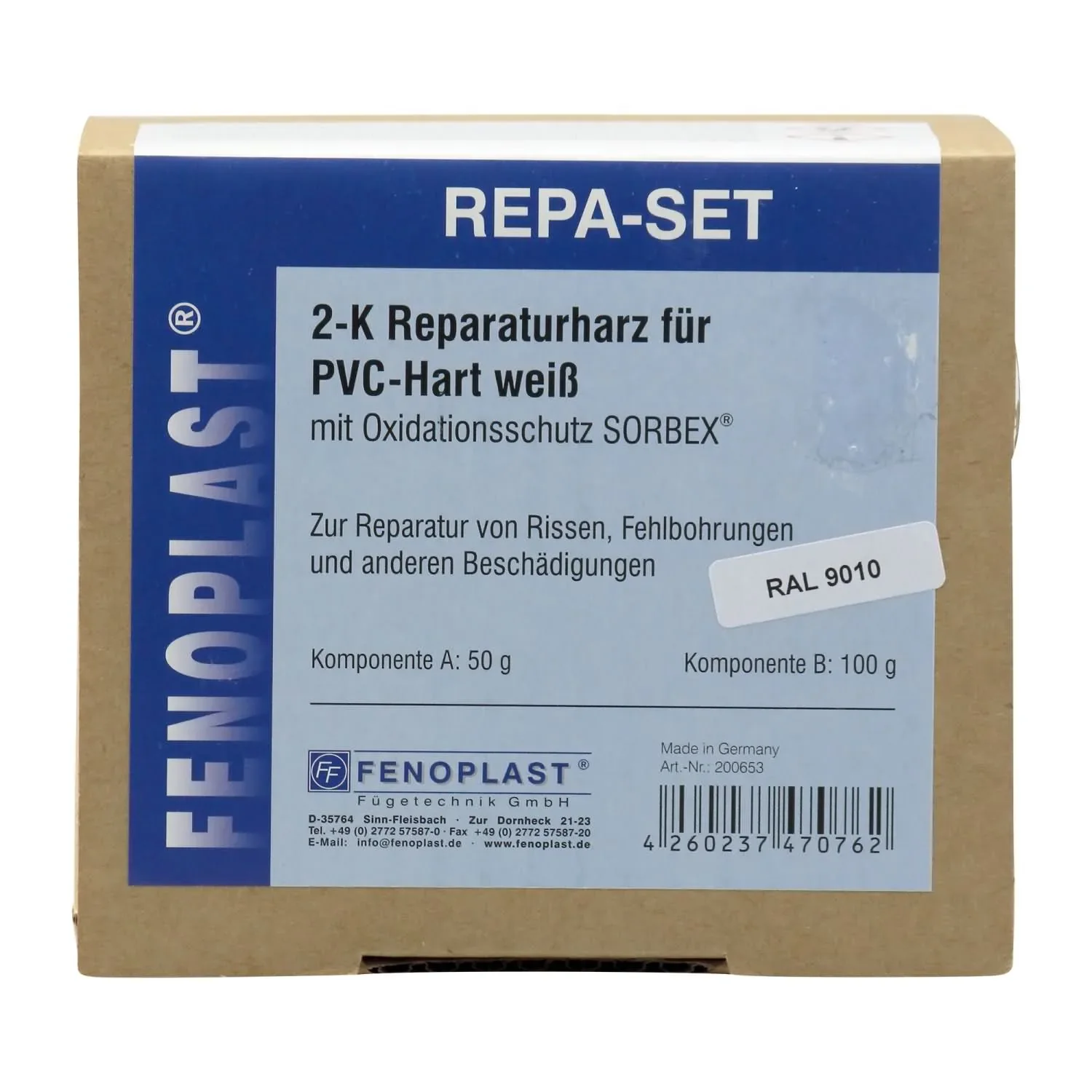 FENOPLAST Reparatur SET RAL 9010 für Kunststofffenster reinweiß