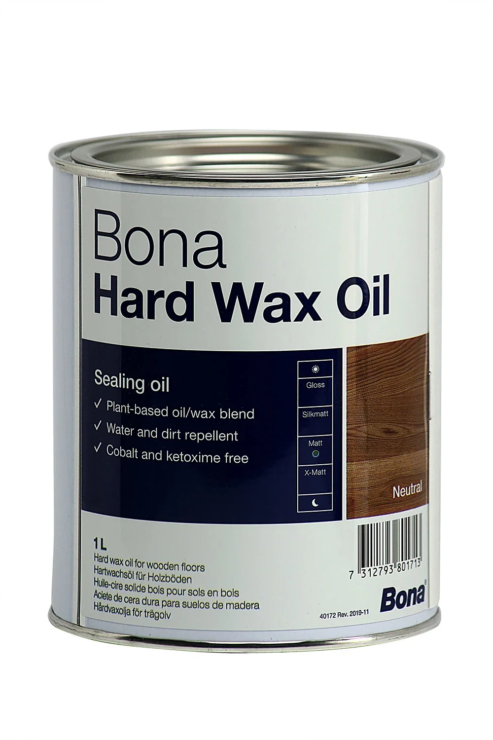 "BONA Hardwax Oil matt 1 Liter für Holzböden im Innenbereich image"