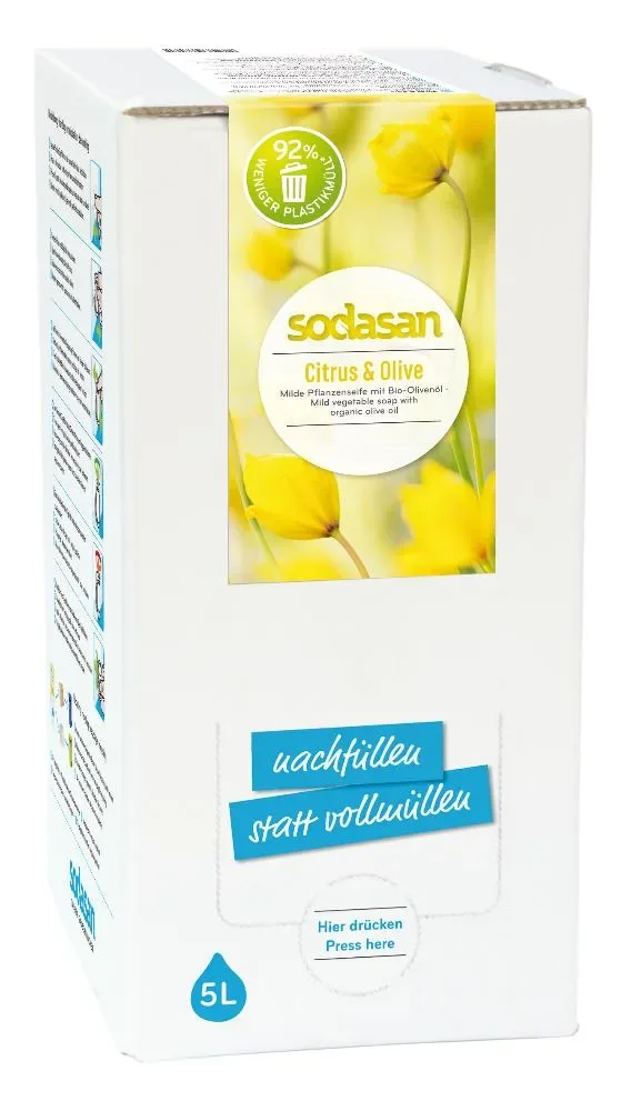 "SODASAN Flüssigseife Liquid Citrus-Olive 5 Liter Bag in Box image"