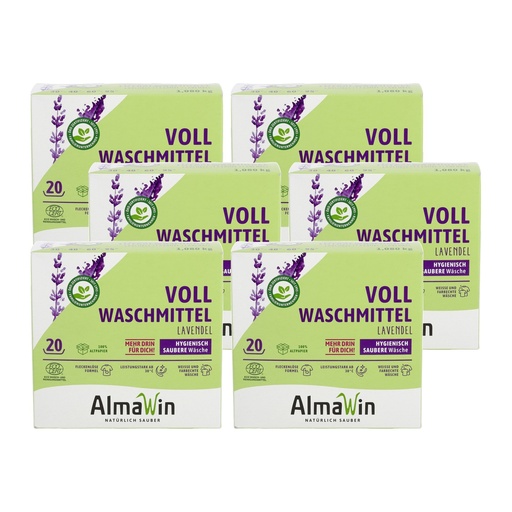 "ALMAWIN Vollwaschmittel 6 x 1,08 kg für ca. 108 Waschgänge image"