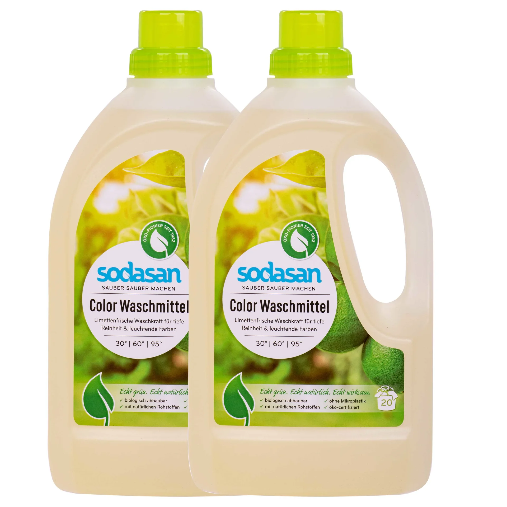 "SODASAN Universal Waschmittel Limette 2 x 1,5 Liter image"
