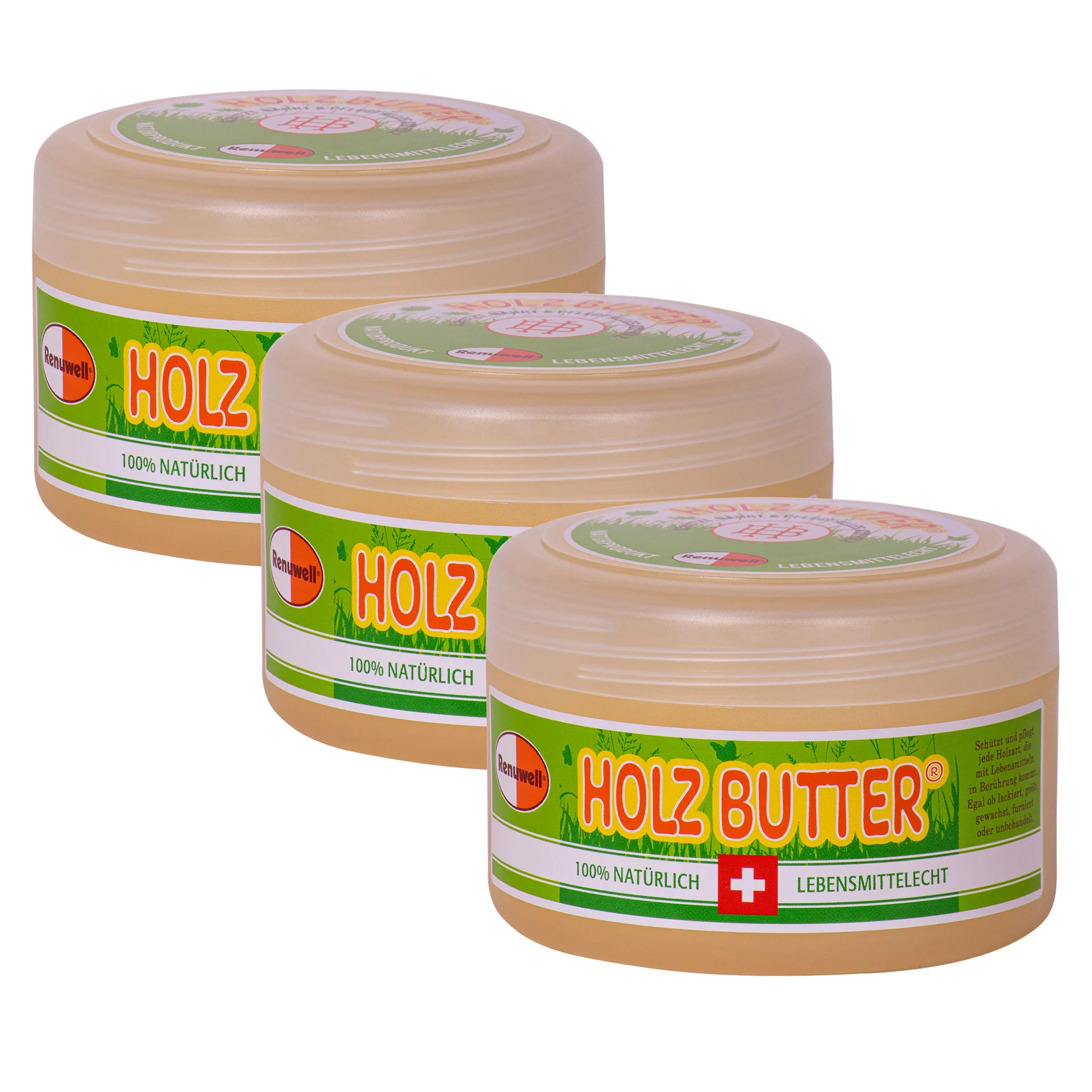 "RENUWELL Holz Butter 3 x 250 ml Holzbutter SPARSET image"
