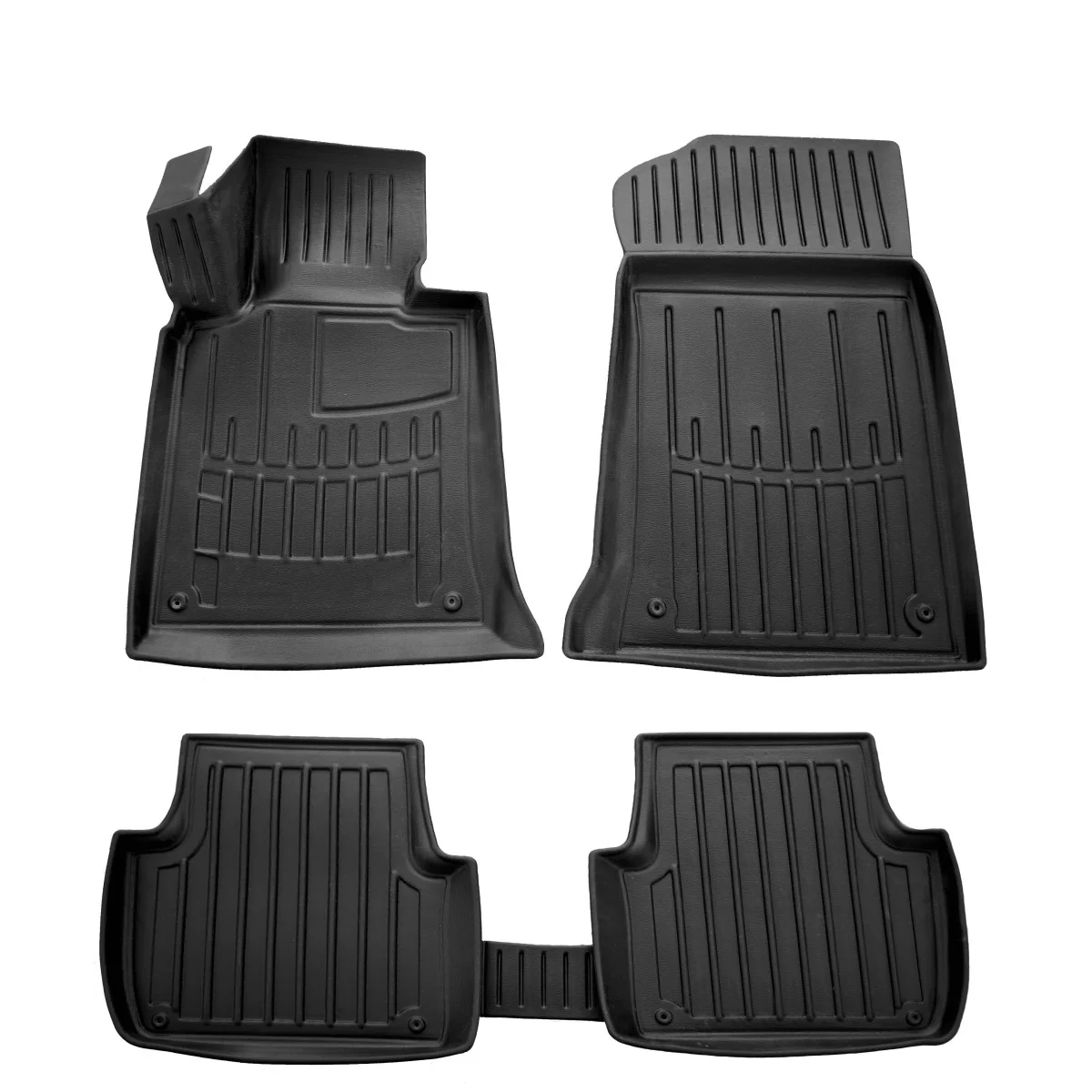 "Gummimatten Auto 3D für BMW 3 (E46) (1998-2006), passgenaue Polyurethan Fußmatten image"