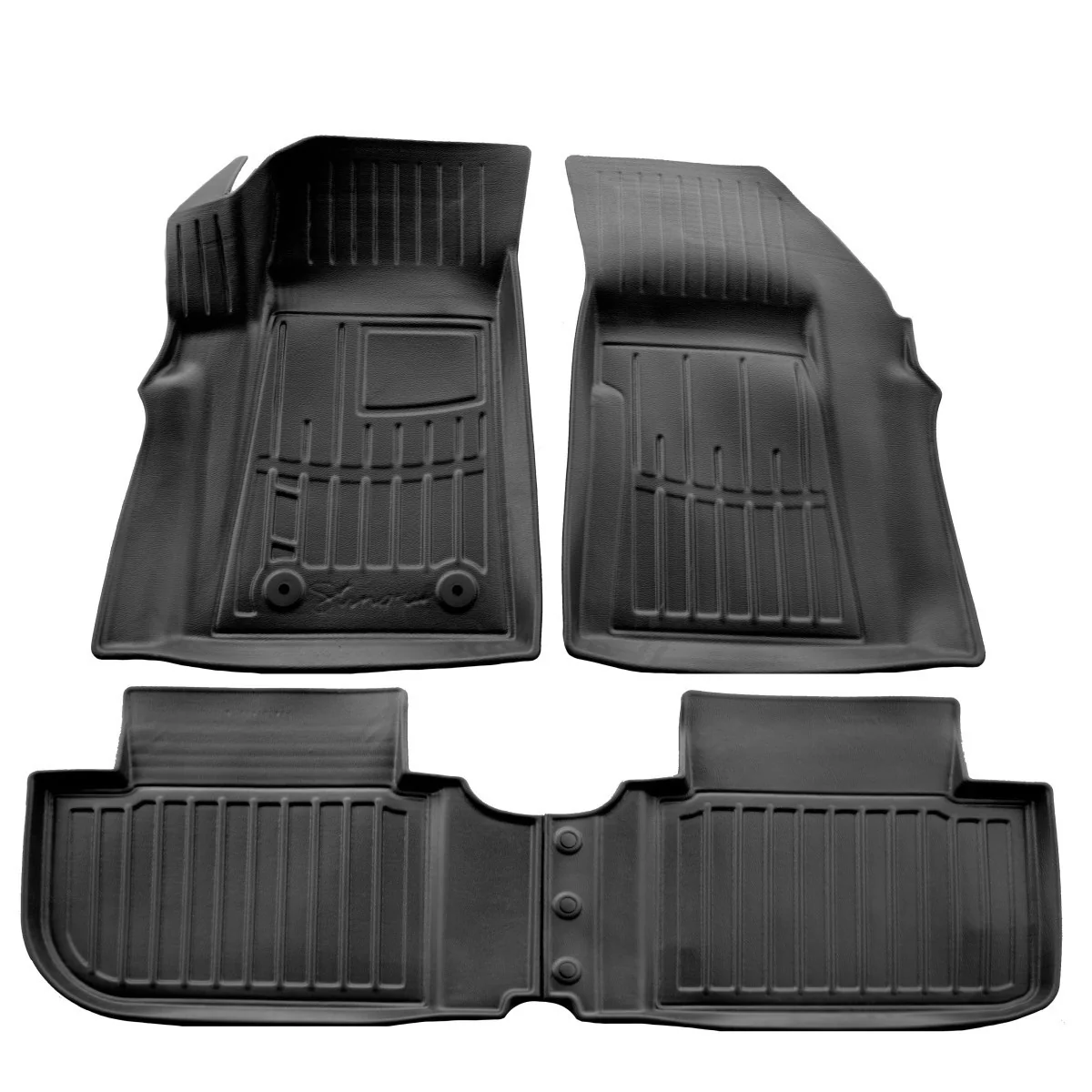 "Gummifußmatten Auto, 4-tlg. Set für CHEVROLET Menlo EV (2020-...), 3D, passgenau, schwarz, rutschfest image"