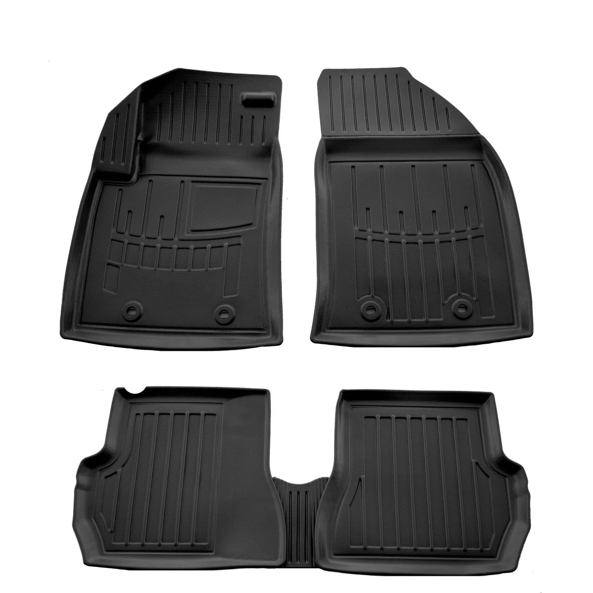 Gummifußmatten Auto für FORD Fiesta (2002-2008), 3D, passgenaue Autofußmatten mit hohem Rand