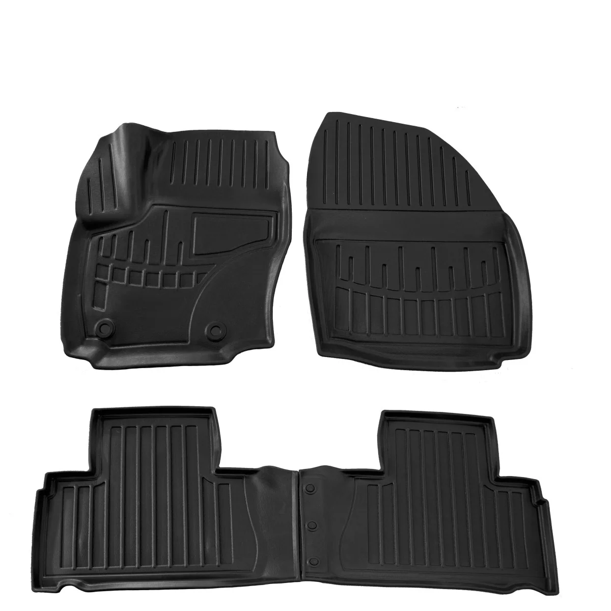 "Gummifußmatten Auto für FORD Galaxy (WA6) 2006-2015, 3D passgenau, mit hohem Rand, OWAL Clips image"