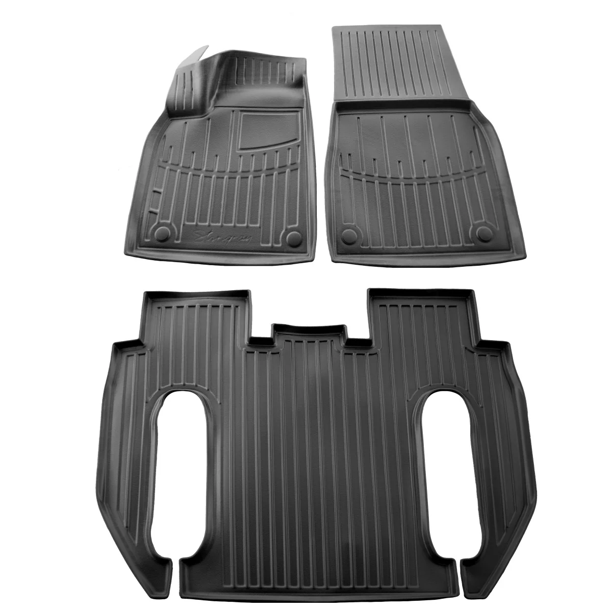 "Fußmatten Auto, 3D Gummimatten für Tesla Model X Plaid (2022-...), passgenau, mit hohem Rand image"