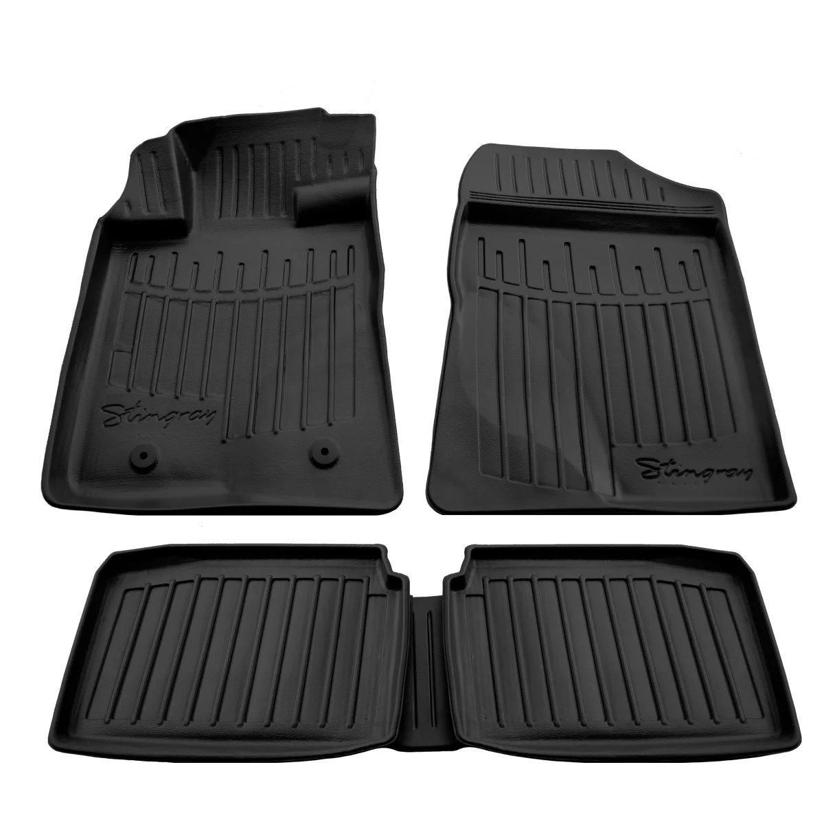 "Gummifußmatten Auto für TOYOTA Avensis (T25) (2003-2009), 3D passgenau, rutschfest, Polyurethan, hohe Ränder image"