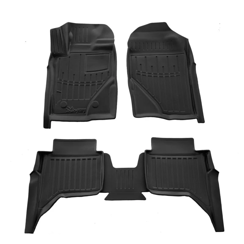 "Gummifußmatten Auto 3D Set für Volkswagen Amarok (NF) (2022-...), passgenau, Hochrand, Polyurethan image"