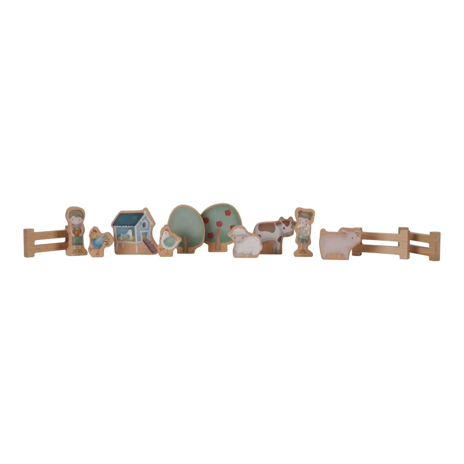 Little Dutch Holzeisenbahn, Spielzeugeisenbahn Little Farm, 18+ Monate