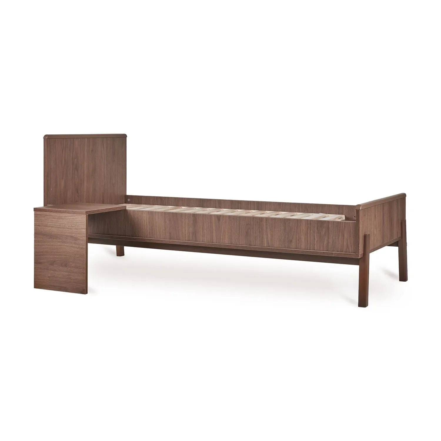 "Quax Ashi Junior Kit 170x70 cm – Nachhaltiges Umbauset für Ashi Babybett zum Juniorbett | Mit Nachttisch & Bettgitter-Option, Farbe: Kastanie image"