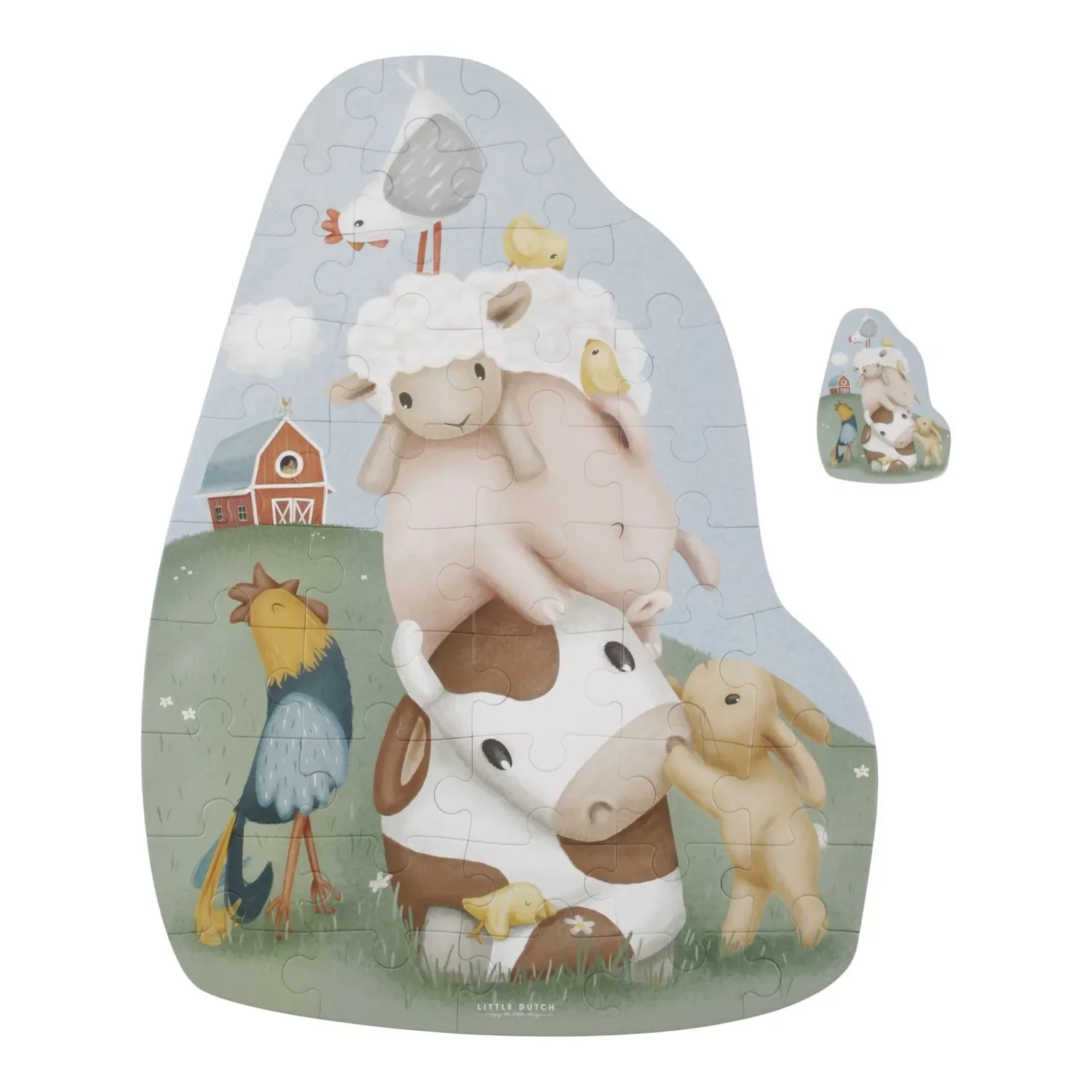 "Little Dutch Bodenrätsel, Bodenpuzzle Little Farm - 42-teiliges Puzzle für Kinder ab 3 Jahren image"