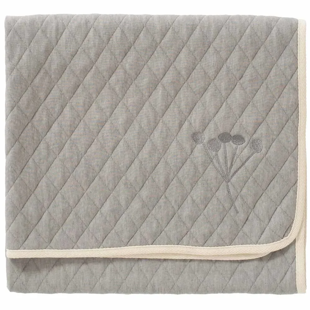 Fresk Decke Nordic gesteppt grau, 100 x 150 cm