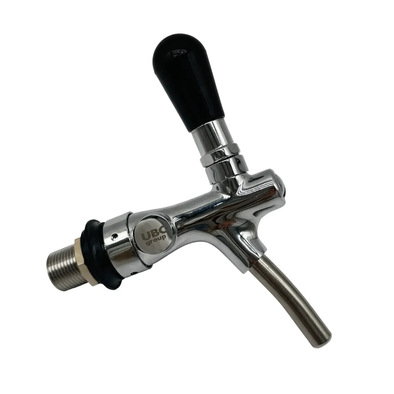 "UBC Beer tap, self closing beer faucet - with compensator, chrome, thread length: 35 mm image"