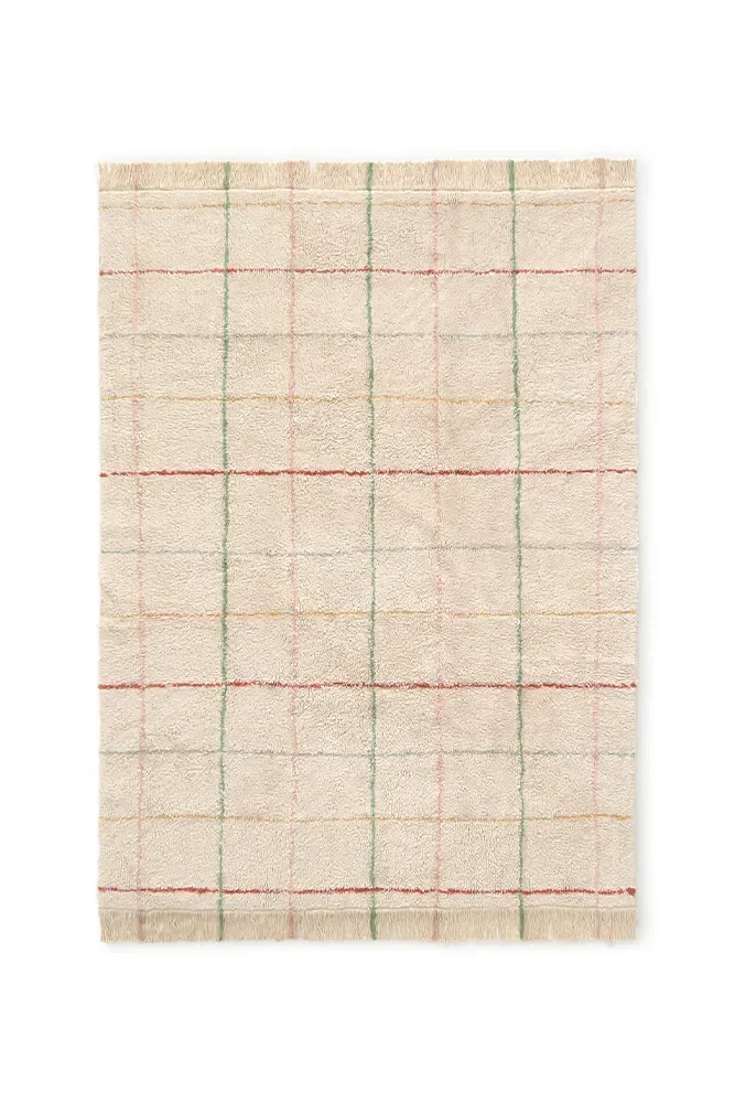 "Waschbarer Teppich, Baumwollteppich, moderner Teppich mit Streifen, maschinenwaschbar, 160x120cm image"