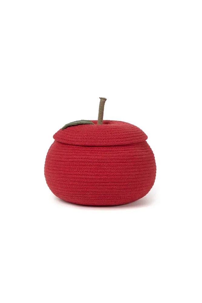 Dekokissen Apfel, Kuschelkissen, Zierkissen Baumwolle, Weiches Kissen Apfelform, 42x38cm