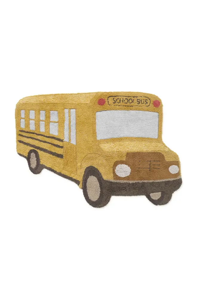 Kinderzimmer Teppich Schulbus Motiv
