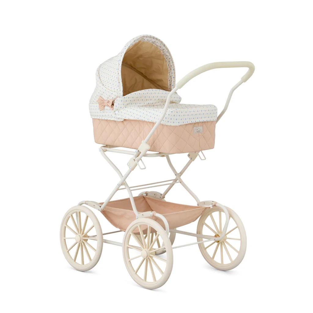"Puppenwagen Capri mit handgezeichnetetem Muster, Gummirädern und Faltfunktion image"