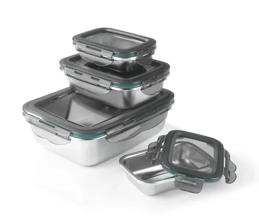 Edelstahl-Frischhaltedosen-Set mit 8 Teilen