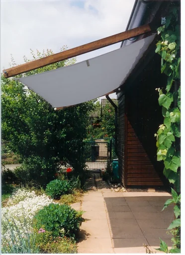 "Seilspann-Sonnensegel silbergrau  330 x 140cm image"