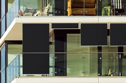 "Sonnenrollo HDPE, schwarz, 100 x 240 cm image"