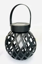 Solar LED table lantern, diamond pattern with flame effect