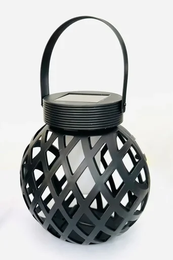 Solar LED Tischlaterne in Rautenform mit Flammeneffekt